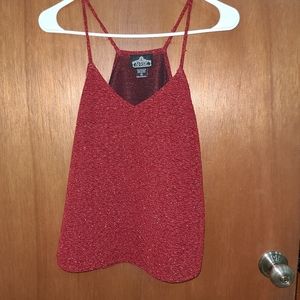 Ruby red shimmery tank top